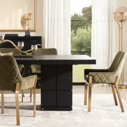 Portofino II Black Wooden Dining Table