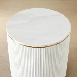 Kennedy White Sintered Stone Side Table