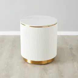 Kennedy White Sintered Stone Side Table