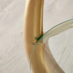 Malevolence Brushed Gold Metal 2-Tier Side Table