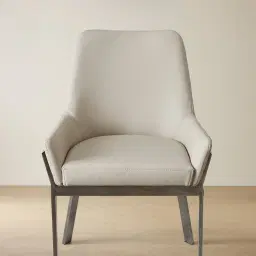 Arya II Glacier Grey Vegan Leather Dining Chair - Black Nickel Metal Legs