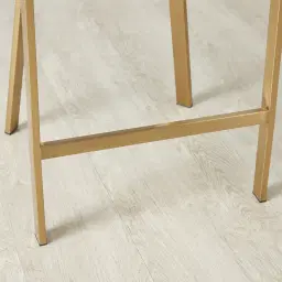 Arya II Tuscan Brown Vegan Leather 67cm Counter Stool - Brushed Gold Metal Legs