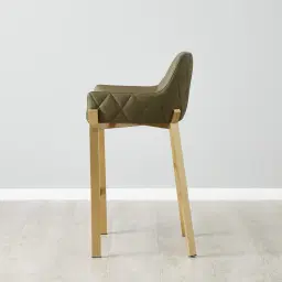 Arya II Sage Green Vegan Leather 67cm Counter Stool - Brushed Gold Metal Legs