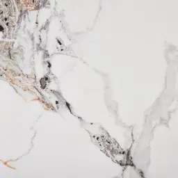 Marbella Cold Calacatta White Sintered Stone Coffee Table - Brushed Gold Frame