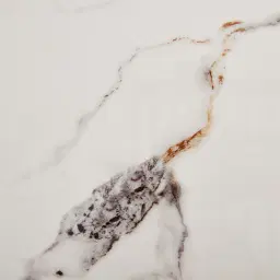 Marbella Cold Calacatta White Sintered Stone Entertainment Unit - Brushed Gold Frame