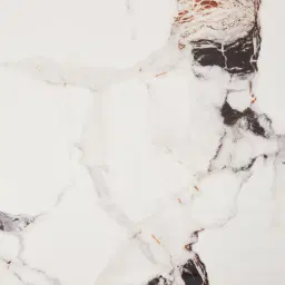 Marbella Cold Calacatta White Sintered Stone Side Table - Brushed Gold Frame