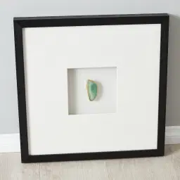 Jade Green Agate Shadow Box With Black Frame