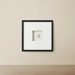 Snow White Crystal Shadow Box With Black Frame