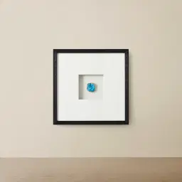 Aegean Blue Crystal Shadow Box With Black Frame