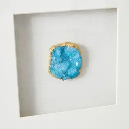 Aegean Blue Crystal Shadow Box With Black Frame