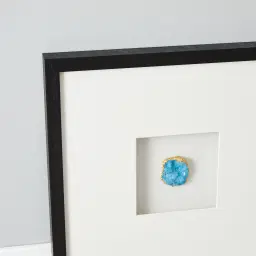 Aegean Blue Crystal Shadow Box With Black Frame