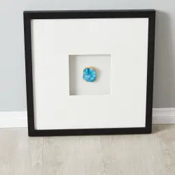Aegean Blue Crystal Shadow Box With Black Frame