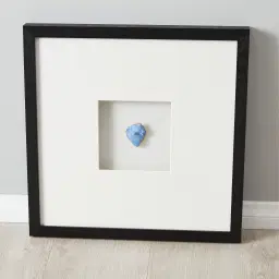 Stone Blue Crystal Shadow Box With Black Frame