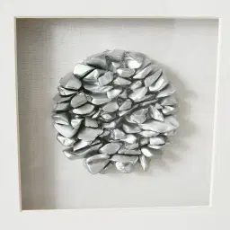 Metallic Stones Shadow Box With Gold Frame