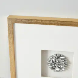 Metallic Stones Shadow Box With Gold Frame