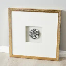 Metallic Stones Shadow Box With Gold Frame