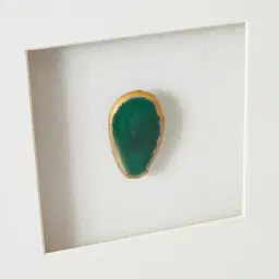 Jade Green Agate Shadow Box With Gold Frame