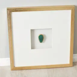 Jade Green Agate Shadow Box With Gold Frame