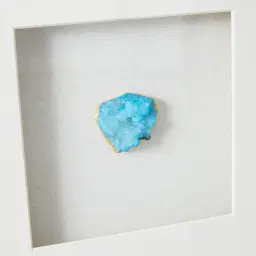 Aegean Blue Crystal Shadow Box With Gold Frame