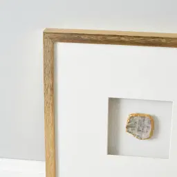 Tri-coloured Agate Shadow Box With Gold Frame