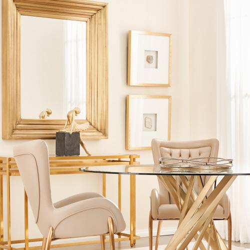 Clear Agate Shadow Box With Gold Frame