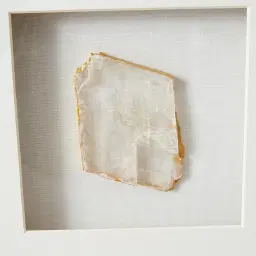 Clear Agate Shadow Box With Gold Frame