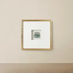 Blue Storm Stone Shadow Box With Gold Frame