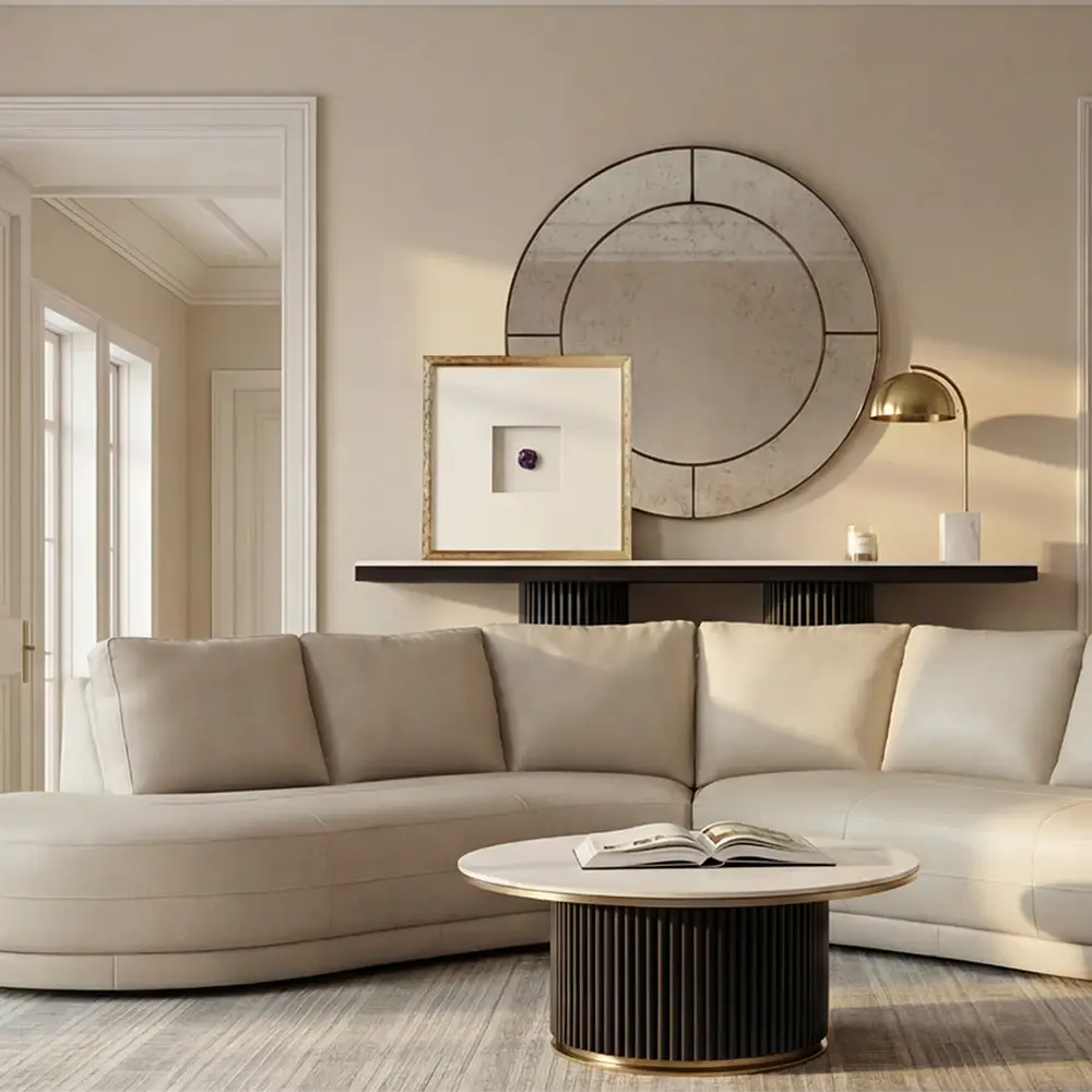 Purple Stone Shadow Box With Gold Frame