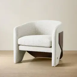 Finn Dove Grey Woven Fabric Occasional Chair