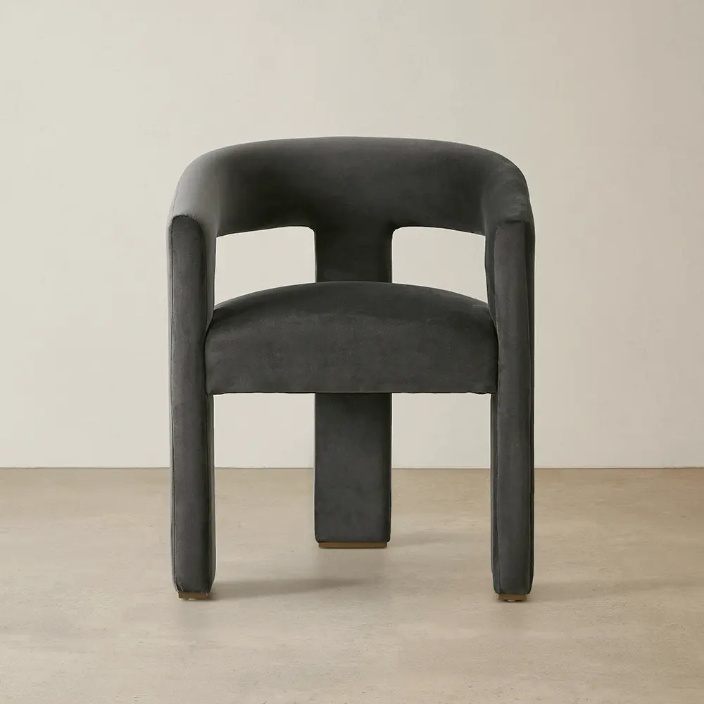 Sabrina Charcoal Velvet Dining Chair