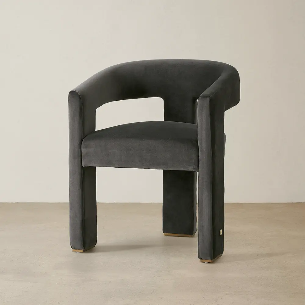 Sabrina Charcoal Velvet Dining Chair