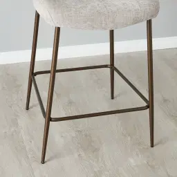 Hailey Vintage Grey Chenille Fabric 67cm Counter Stool - Bronze Legs