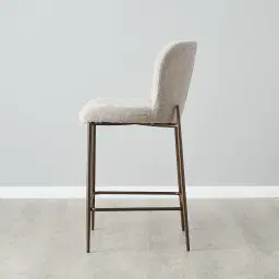 Hailey Vintage Grey Chenille Fabric 67cm Counter Stool - Bronze Legs