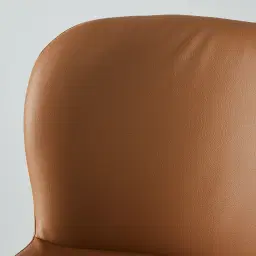 Hailey Walnut Vegan Leather 67cm Counter Stool - Black Legs