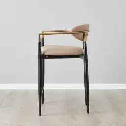 Amy Sand Beige Vegan Leather 67cm Counter Stool