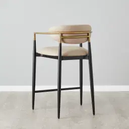 Amy Sand Beige Vegan Leather 67cm Counter Stool