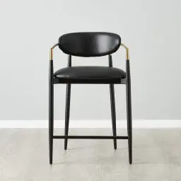 Amy Black Vegan Leather 67cm Counter Stool