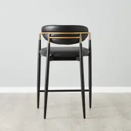 Amy Black Vegan Leather 67cm Counter Stool