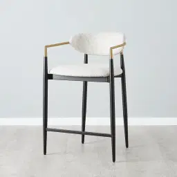 Amy Dove Grey Woven Fabric 67cm Counter Stool