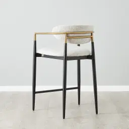 Amy Dove Grey Woven Fabric 67cm Counter Stool