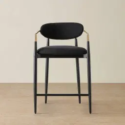 Amy Black Woven Fabric 67cm Counter Stool