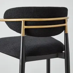 Amy Black Woven Fabric 67cm Counter Stool