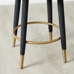 Sylvie Black Velvet 67cm Counter Stool