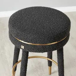 Sylvie Black Boucle 67cm Counter Stool