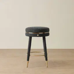 Sylvie Black Boucle 67cm Counter Stool