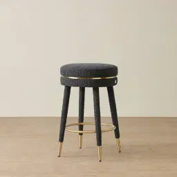 Sylvie Black Boucle 67cm Counter Stool