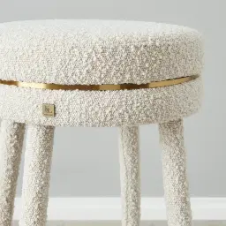 Sylvie White Boucle 67cm Counter Stool