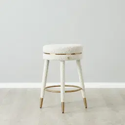 Sylvie White Boucle 67cm Counter Stool
