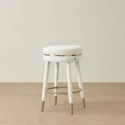 Sylvie White Boucle 67cm Counter Stool