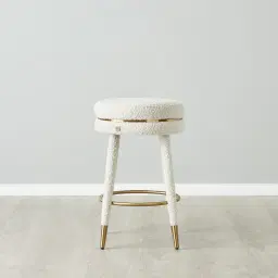 Sylvie White Boucle 67cm Counter Stool